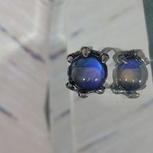 Ring | Silver-Colored | Mood Ring Stone | Adjustable | Size 8